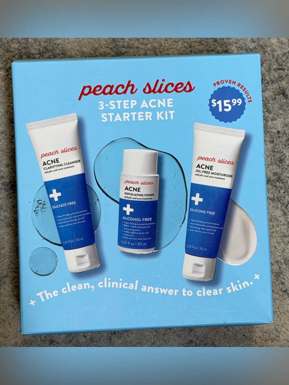 Peach slices Acne 3-Step Starter Kit – Factory Sealed